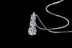Trinity Pendant Necklace — Moissanite 925 Sterling Silver
