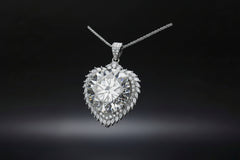 20 Carat Moissanite 925 Sterling Silver Pendant Necklace