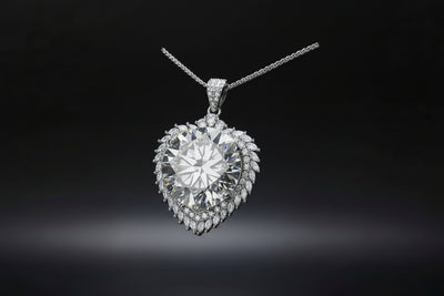 20 Carat Moissanite 925 Sterling Silver Pendant Necklace