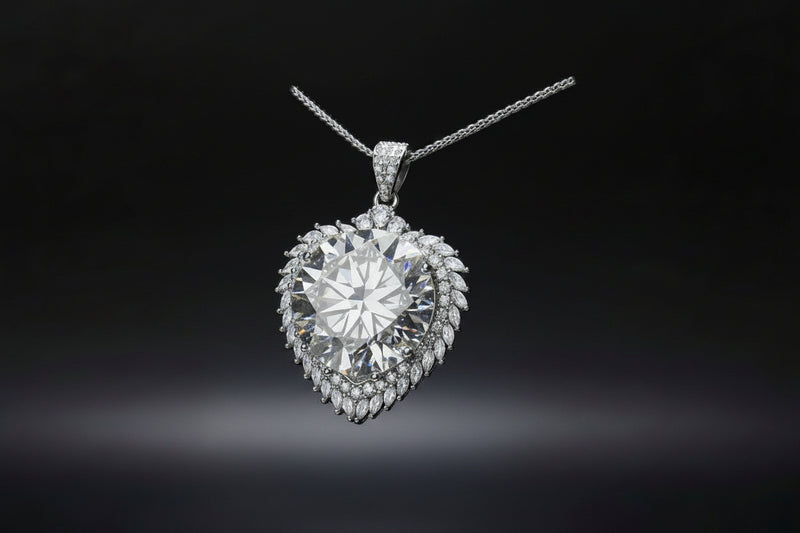 20 Carat Moissanite 925 Sterling Silver Pendant Necklace