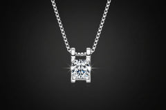 Aura Pendant Necklace — Moissanite 925 Sterling Silver