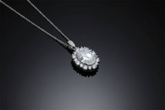 Noir Pendant Necklace — 8 Carat Moissanite 925 Sterling Silver