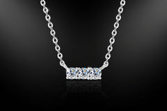 Luxe Bar Necklace — Moissanite 925 Sterling Silver