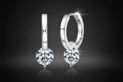 Aurora Drop Earrings — 2 Carat Moissanite 925 Sterling Silver