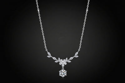 Botanica Leaf Necklace — 1 Carat Moissanite 925 Sterling Silver