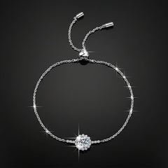 Celeste Chain Bracelet — 1 Carat Moissanite 925 Sterling Silver