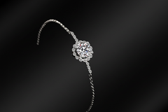 Celeste Chain Bracelet — 1 Carat Moissanite 925 Sterling Silver