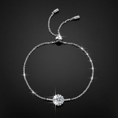 Celeste Chain Bracelet — 1 Carat Moissanite 925 Sterling Silver
