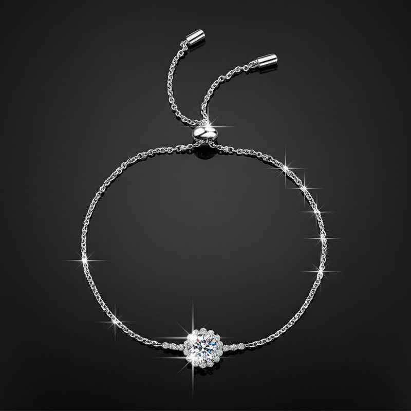 Celeste Chain Bracelet — 1 Carat Moissanite 925 Sterling Silver