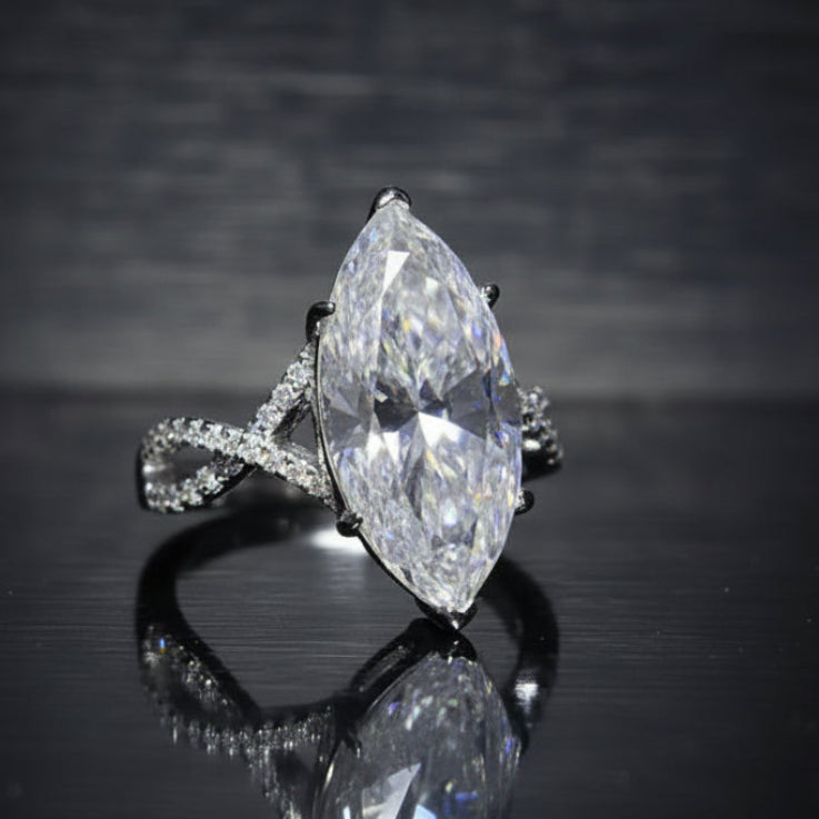 Imperial Crown Ring — 10 Carat Moissanite 925 Sterling Silver