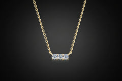Luxe Bar Necklace — Moissanite 925 Sterling Silver