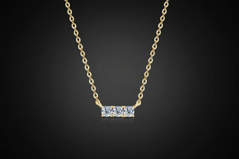 Luxe Bar Necklace — Moissanite 925 Sterling Silver