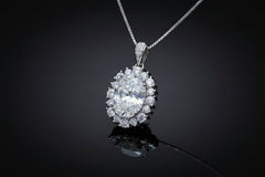 Noir Pendant Necklace — 8 Carat Moissanite 925 Sterling Silver