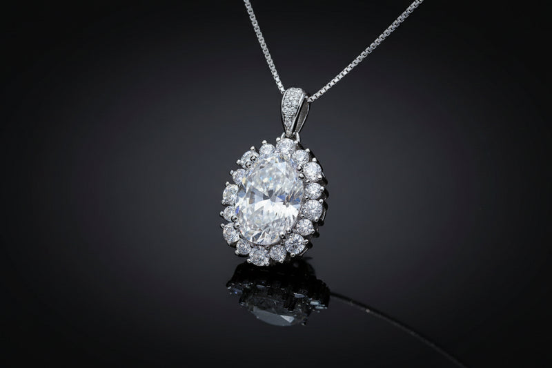 Noir Pendant Necklace — 8 Carat Moissanite 925 Sterling Silver
