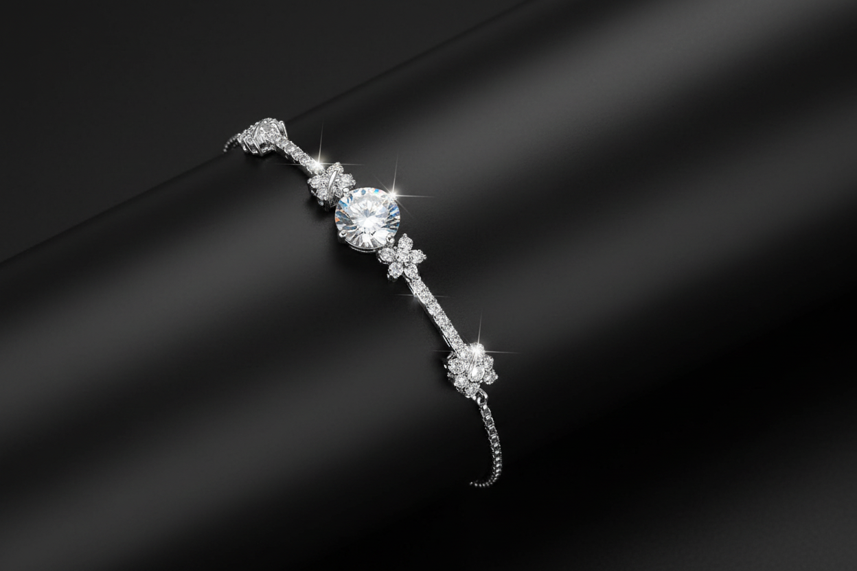 Noir Zircon Bracelet — 2 Carat Moissanite & Zircon 925 Sterling Silver