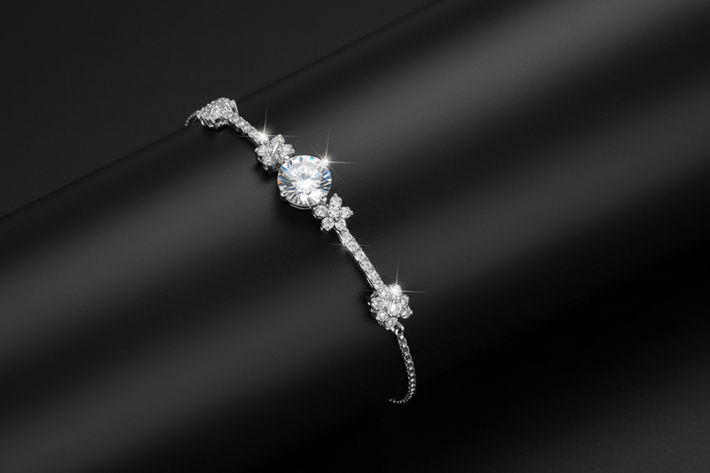 Noir Zircon Bracelet — 2 Carat Moissanite & Zircon 925 Sterling Silver