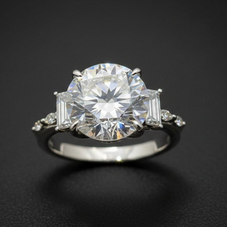 Obsidian Radiance Ring — 8 Carat Moissanite 925 Sterling Silver