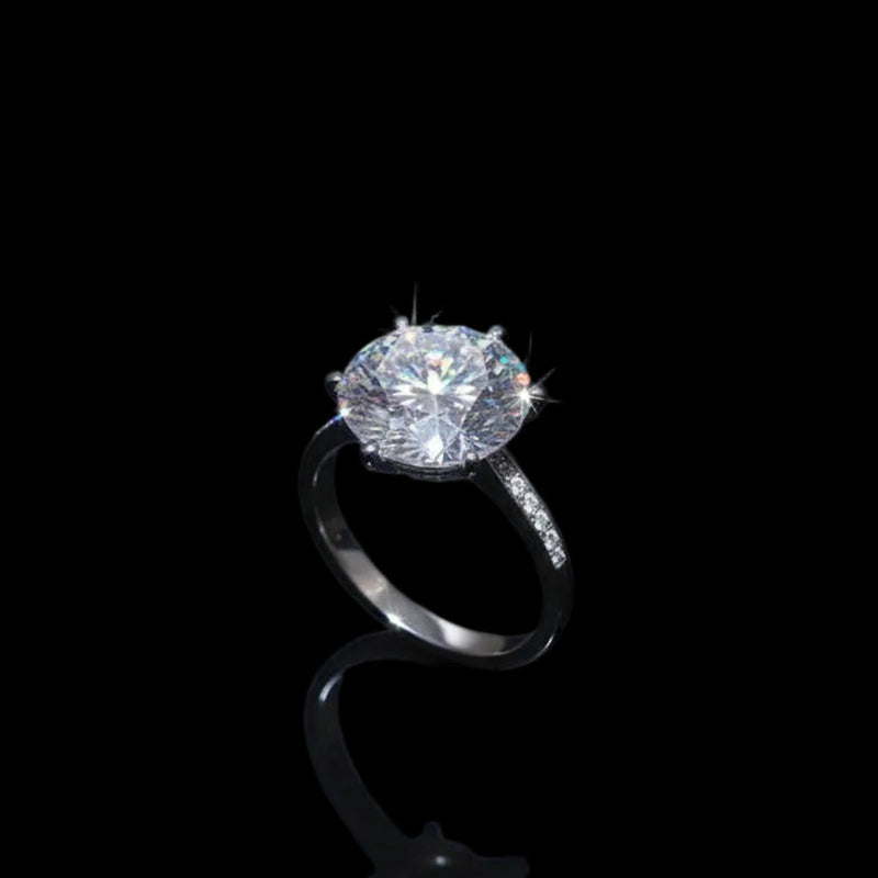 Sovereign Halo Ring — 10 Carat Moissanite 925 Sterling Silver
