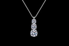 Trinity Pendant Necklace — Moissanite 925 Sterling Silver