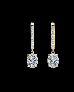 Pair of earrings on a black background