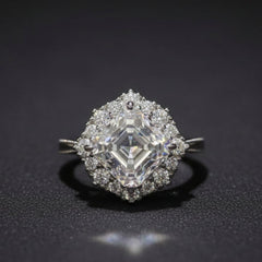 Velvet Solitaire Ring — 3 Carat Moissanite 925 Sterling Silver