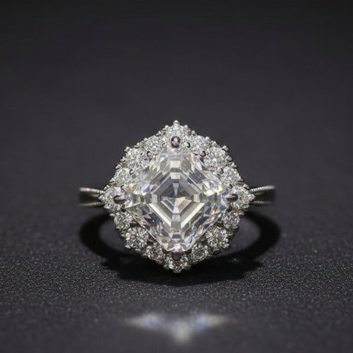 Velvet Solitaire Ring — 3 Carat Moissanite 925 Sterling Silver