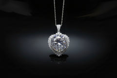 20 Carat Moissanite 925 Sterling Silver Pendant Necklace