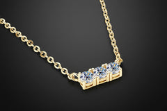 Luxe Bar Necklace — Moissanite 925 Sterling Silver