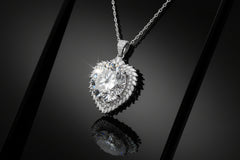 20 Carat Moissanite 925 Sterling Silver Pendant Necklace