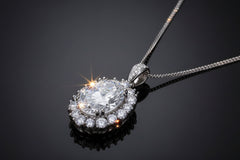 Noir Pendant Necklace — 8 Carat Moissanite 925 Sterling Silver