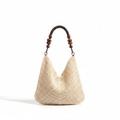 A beige crochet bag 