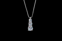 Trinity Pendant Necklace — Moissanite 925 Sterling Silver