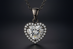 Amour Heart Necklace — 1 Carat Moissanite 925 Sterling Silver